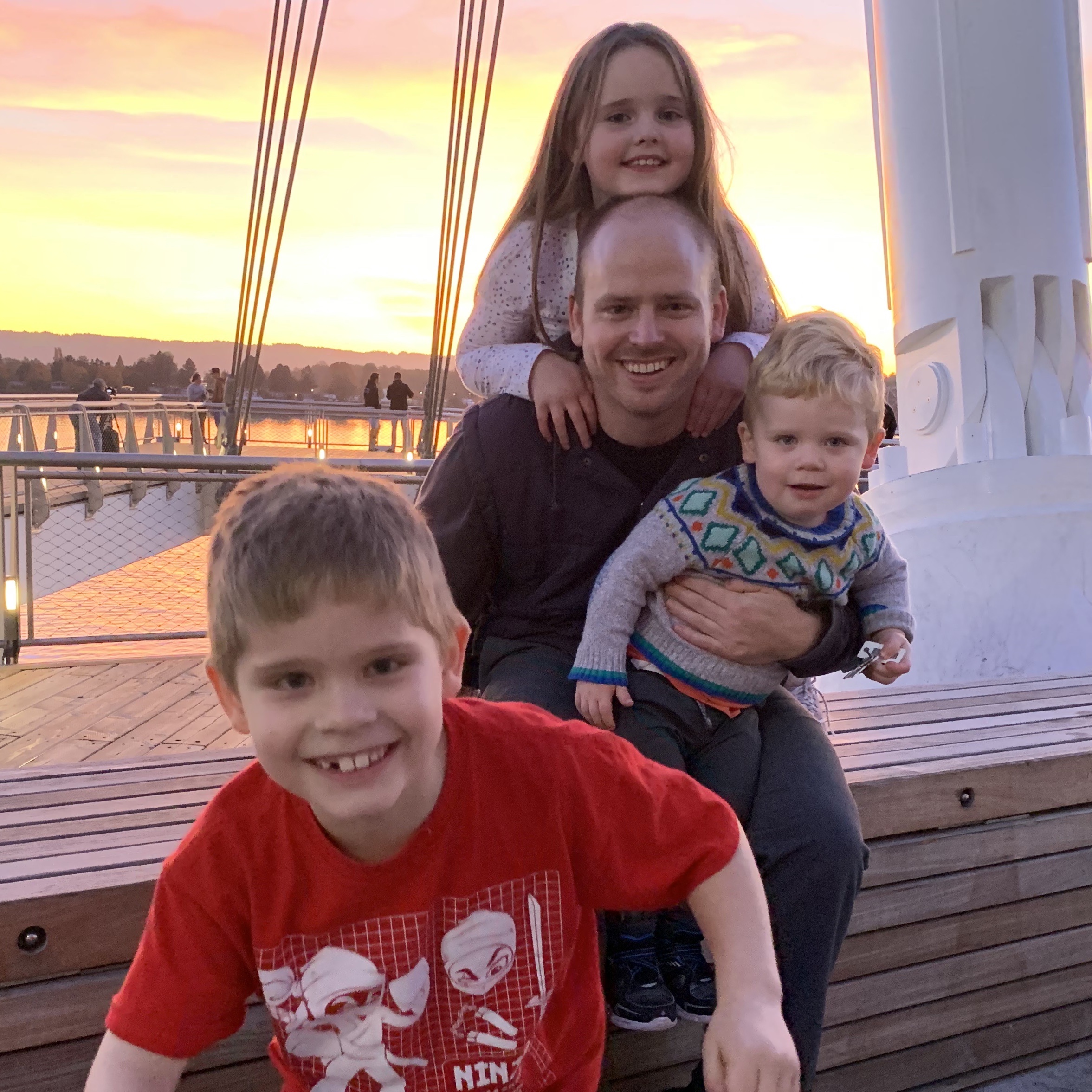 Family at the Vancouver waterfront